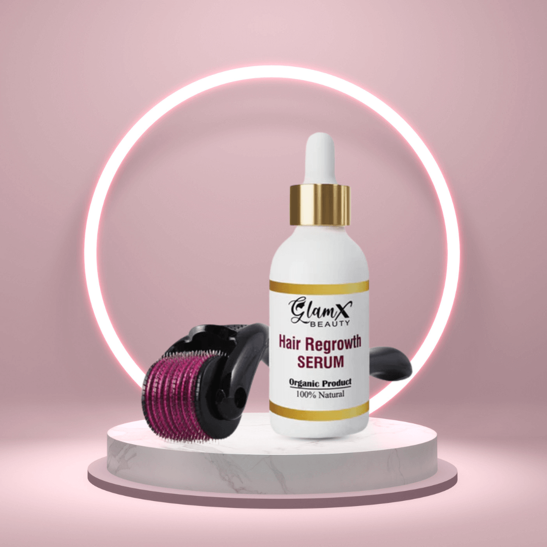 Hair regrowth serum with dermaroller