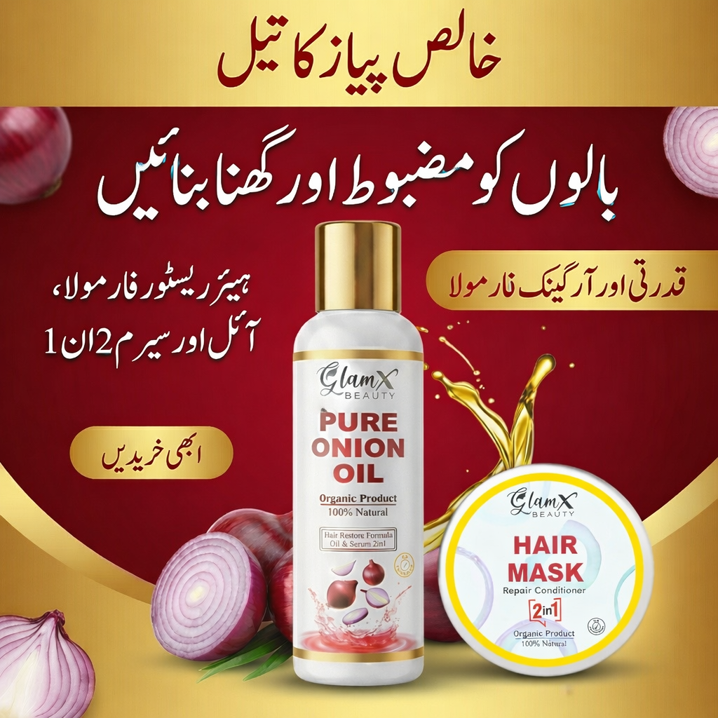 Pure Onion Hair Oil + Free Hair Mask Offer 🔥