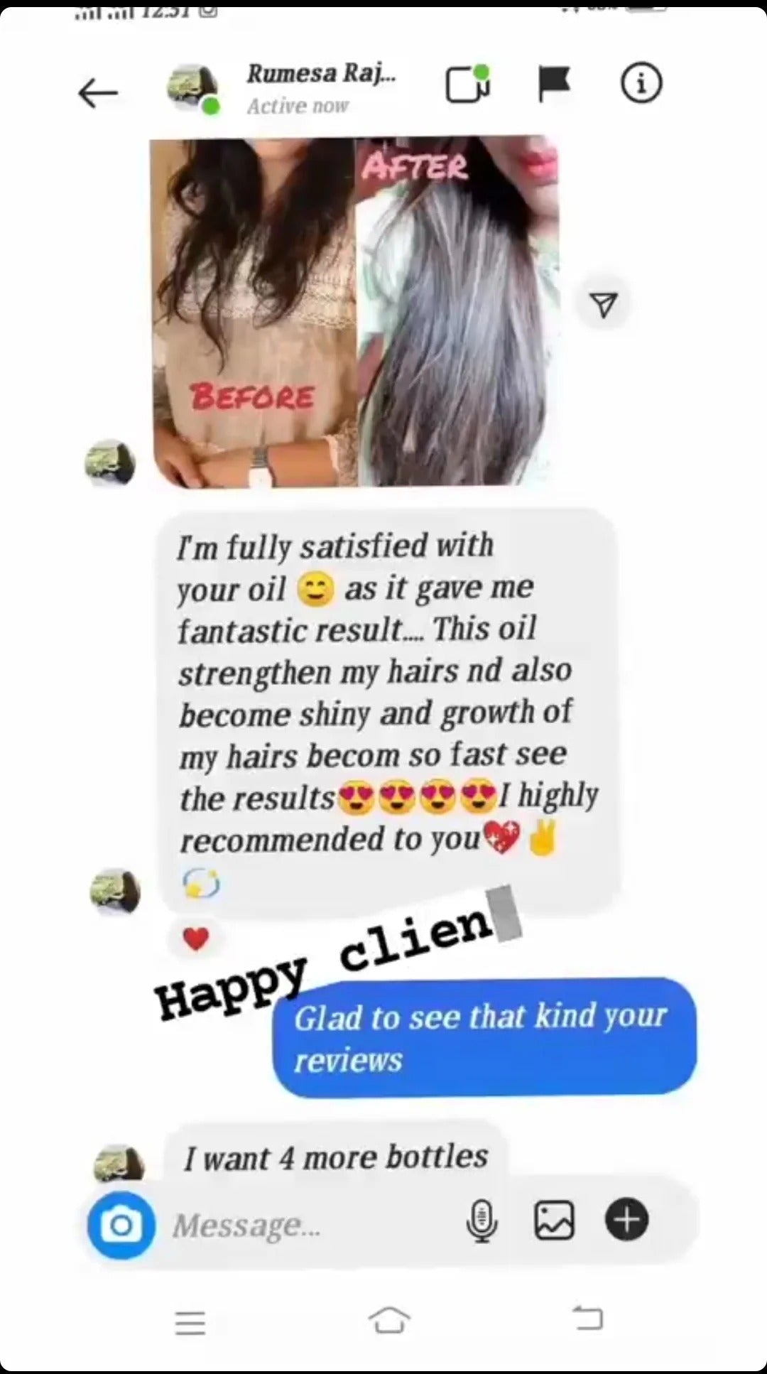 Happy Customer WhatsApp Review